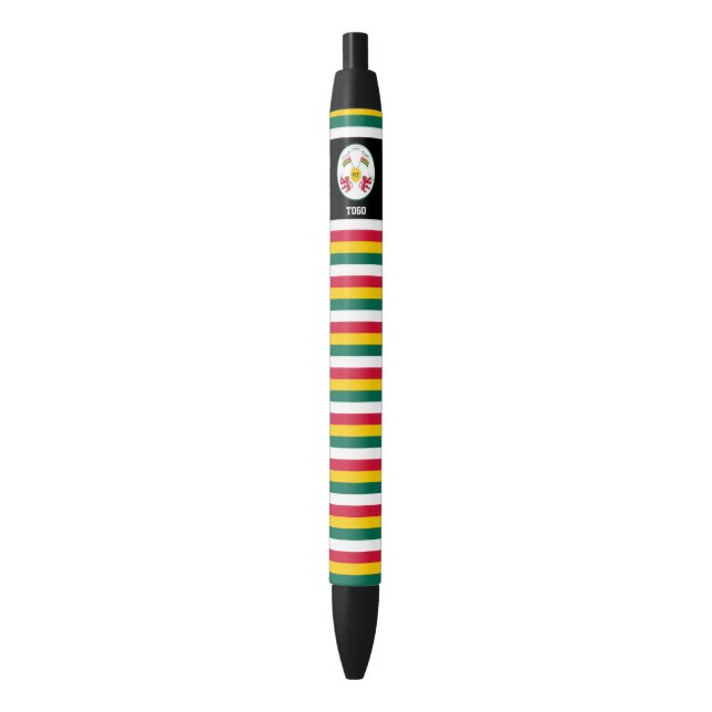 Stylo Noir Togo Drapeau mignon Patriotique (devant Vertical)