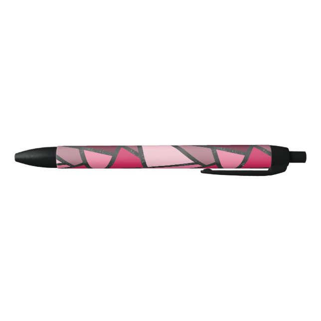 Stylo Noir Tons de motif en vitrail rose (Bas)