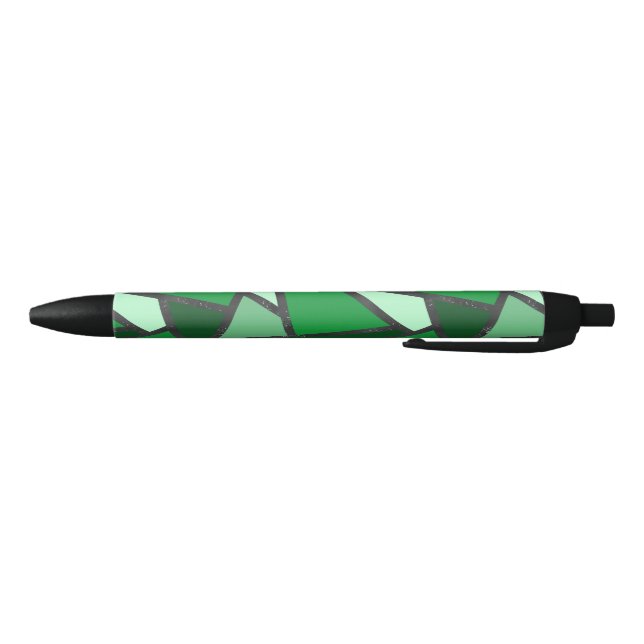 Stylo Noir Tons de motif en vitrail vert (Bas)