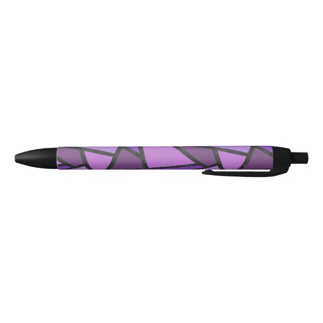 Stylo Noir Tons de vitrail violet motif (Bas)