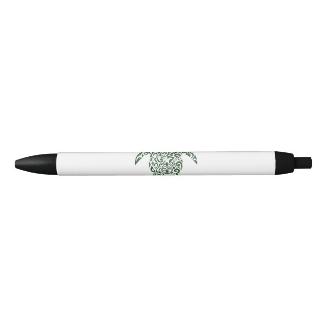 Stylo Noir Tortue tribale de style d'impression typographique (Devant)