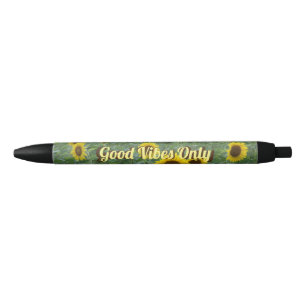 Stylo Noir Tournesols brillants Good Vibes uniquement