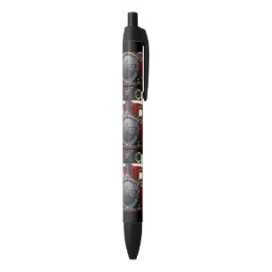 Stylo Noir Train Bleu Et Rouge 