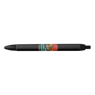 Stylo Noir Tranche de pizza style rétro vintage