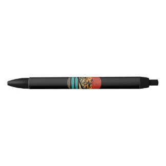 Stylo Noir Tranche de pizza style rétro vintage