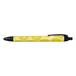 Stylo Noir Tranches de citron d'agrume d'été