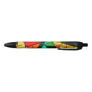 Stylo Noir Triangle Coloré Géométrique Moderne