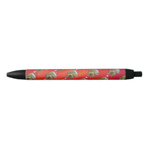 Stylo Noir Tricératops Noël En Rouge