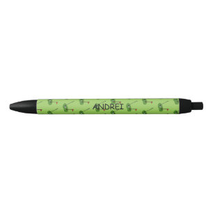 Stylo Noir Trou de golf avec drapeau Personnaliser