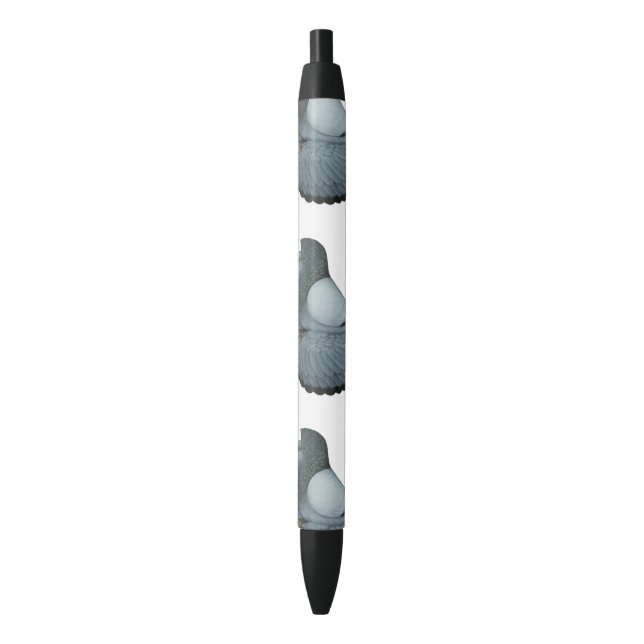 Stylo Noir Trumpeter Pigeon Blue Barless (devant Vertical)