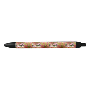 Stylo Noir Tulipe rose et jaune