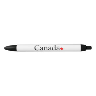 Stylo Noir Typographie canadienne avec texte personnalisé en