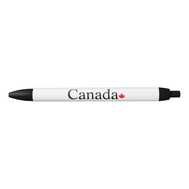 Stylo Noir Typographie canadienne avec texte personnalisé en  (Devant)