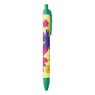 Stylo Noir Un lit fleuri de fleurs marguerites