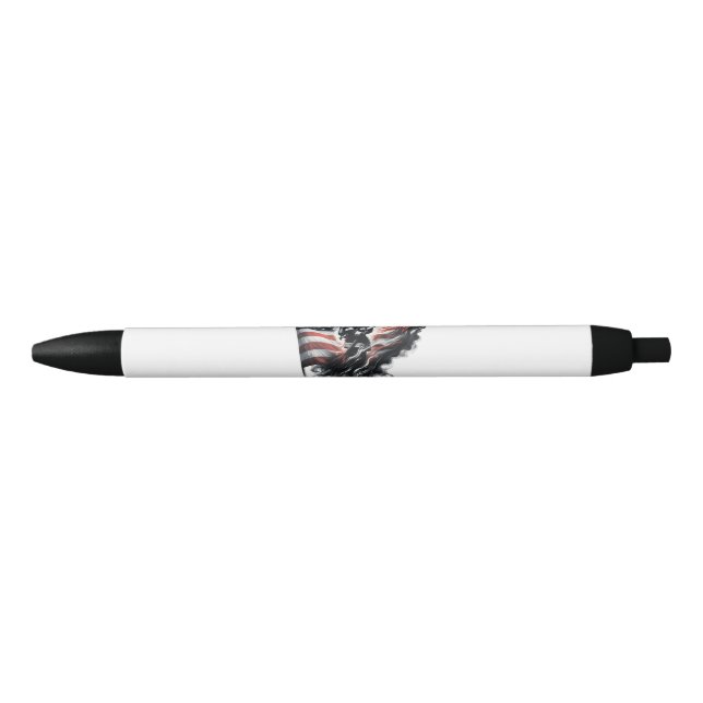 Stylo Noir Un pompier américain.Drapeau des Etats-Unis. (Devant)