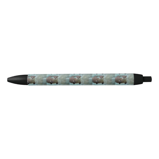 Stylo Noir Une natation Brown mignonne de loutre dans une (Devant)