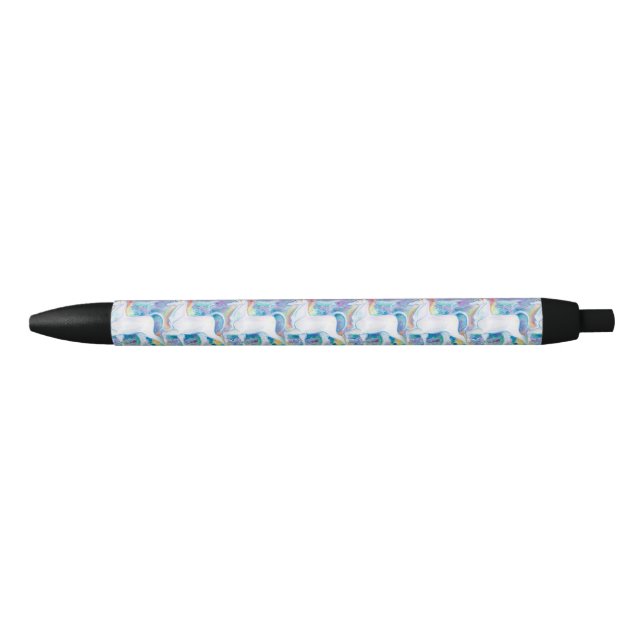Stylo Noir Unicornes aquarelle (Devant)