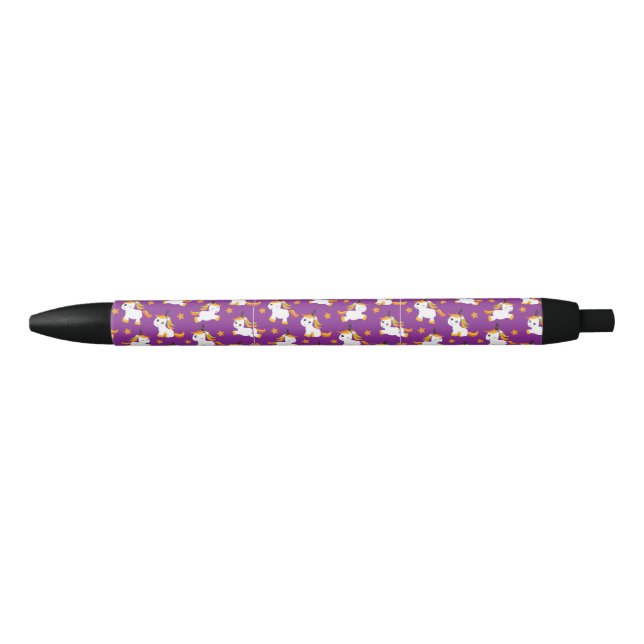 Stylo Noir Unicornes Super Cute (Devant)