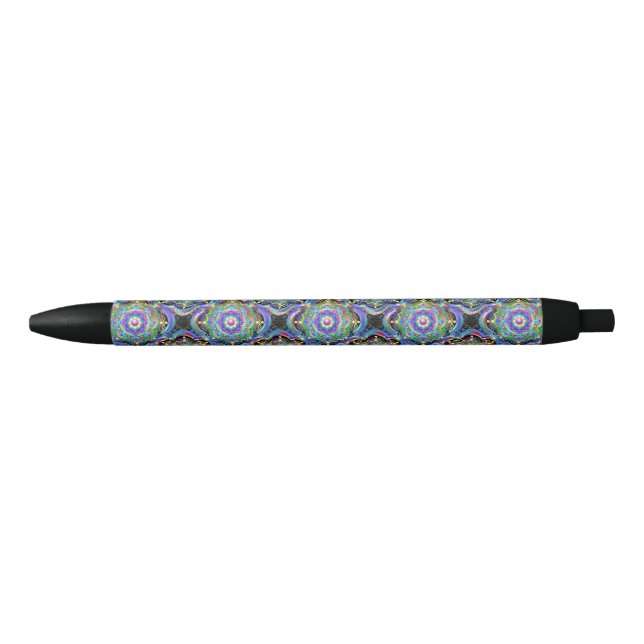 Stylo Noir Univers Mandala Couleurs Psychédéliques (Devant)