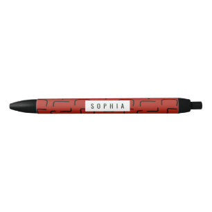 Stylo Noir Urban Geo Vintage Rouge Motif Blender