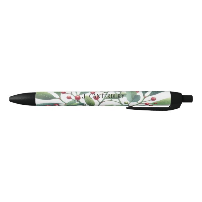 Stylo Noir Vacances personnalisées Mistletoe Green (Bas)