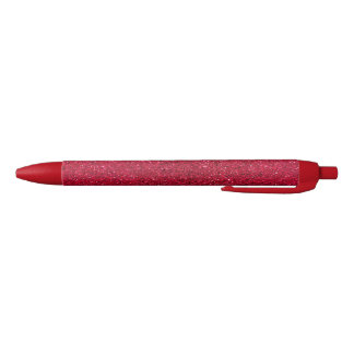 Stylo Noir Vacances rouge, parties scintillant et brillance