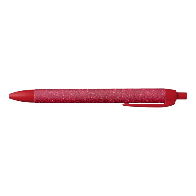 Stylo Noir Vacances rouge, parties scintillant et brillance (Bas)