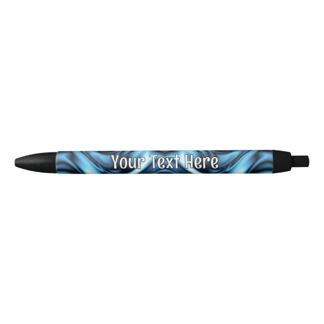 Stylo Noir Vague de soie bleue (Devant)