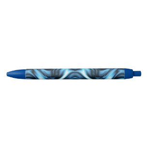 Stylo Noir Vague de soie bleue