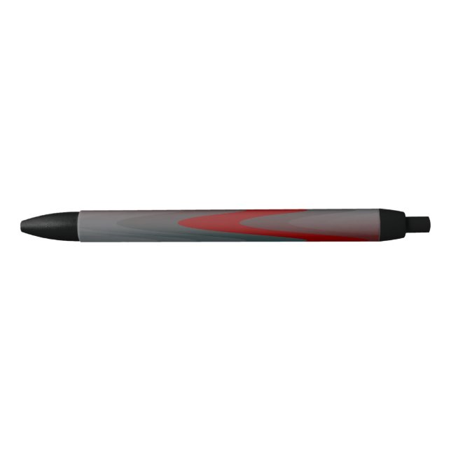 Stylo Noir vagues turquoises de gris bordeaux (Devant)