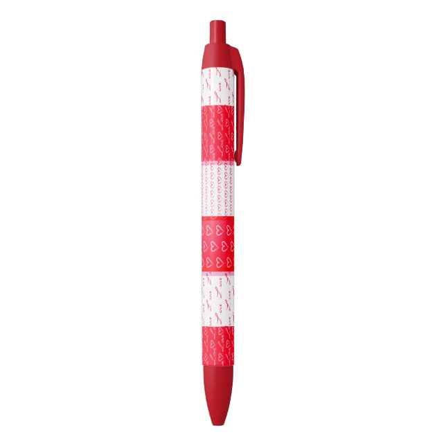 Stylo Noir Valentine Love Motif Red (Bas (Vertical))