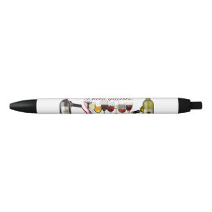 Stylo Noir Verres à vin SlipperyJoe's jeu de mots coquin roug