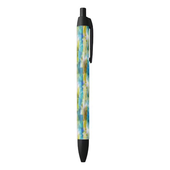 Stylo Noir Vert abstrait d'aquarelle, bleu (Bas (Vertical))