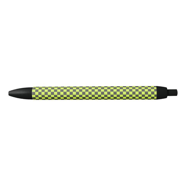 Stylo Noir Vert et gris À damiers Motif (Devant)