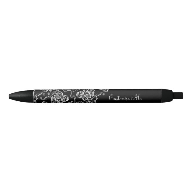 Stylo Noir Vintage (Blanc) (Monogramme) (Devant)