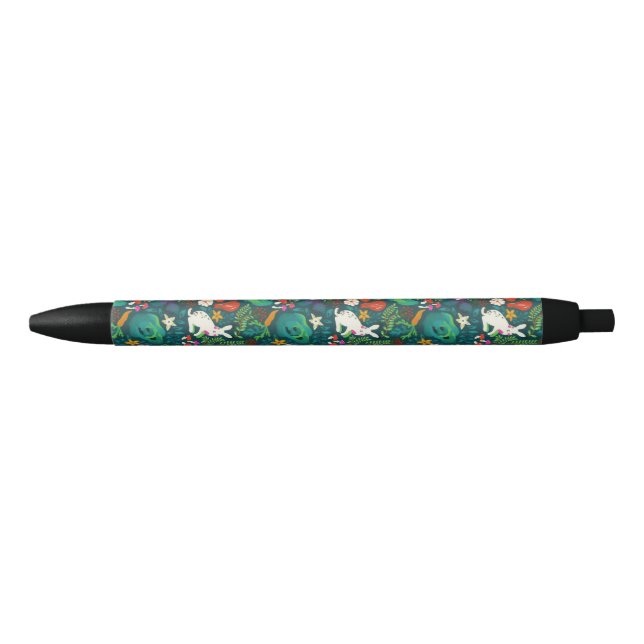 Stylo Noir Vintage Jardin Floral Bunny rustique (Devant)