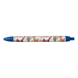 Stylo Noir Vintage Rétro Rouge Canne à Sucre Merveilleux Noël