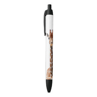 Stylo Noir Visage mignon de girafe