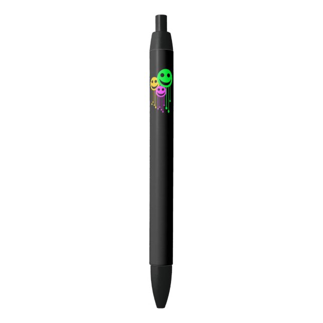 Stylo Noir Visages souriants (devant Vertical)