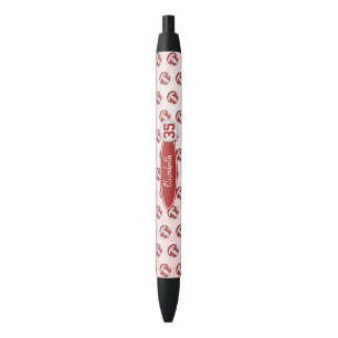 Stylo Noir volley-ball personnalisé blanc