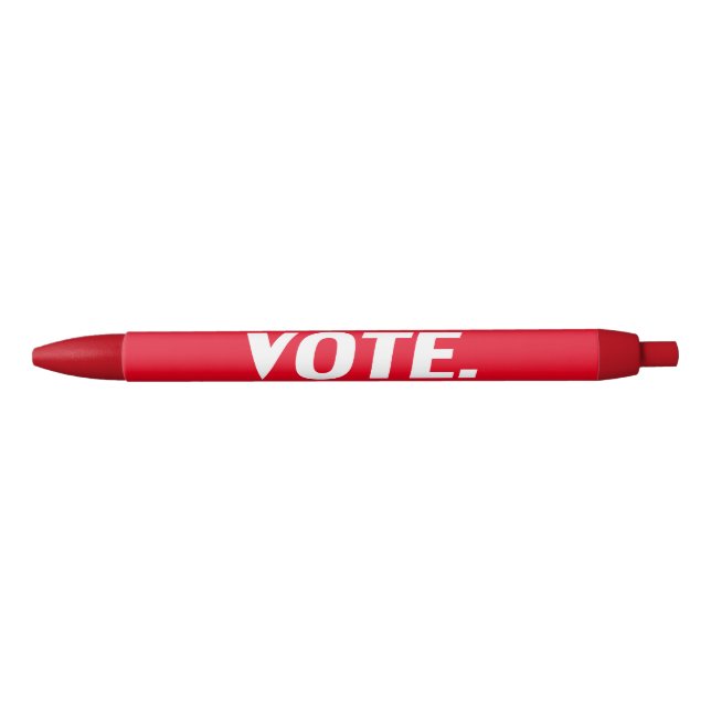 Stylo Noir Votez la typographie moderne rouge et blanche (Devant)