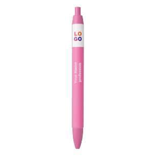 Stylo Noir Votre entreprise Logo, Nom, Profession rose
