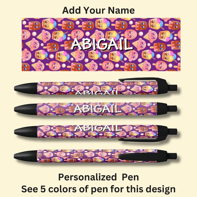 Stylo Noir Votre nom ou vos initiales sur la conception de cr (Créateur téléchargé)
