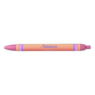 Stylo Noir Votre nom sur Arrière - plan rose et or