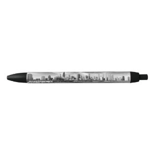 Stylo Noir Vue panoramique d'horizon de Chicago en hiver