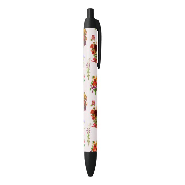 Stylo Noir Whimsical Rustic Summer Fleurs sauvages Foliing (Bas (Vertical))