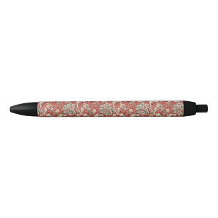 Stylo Noir William Morris Fleur d'antiquité aux algues Vert r
