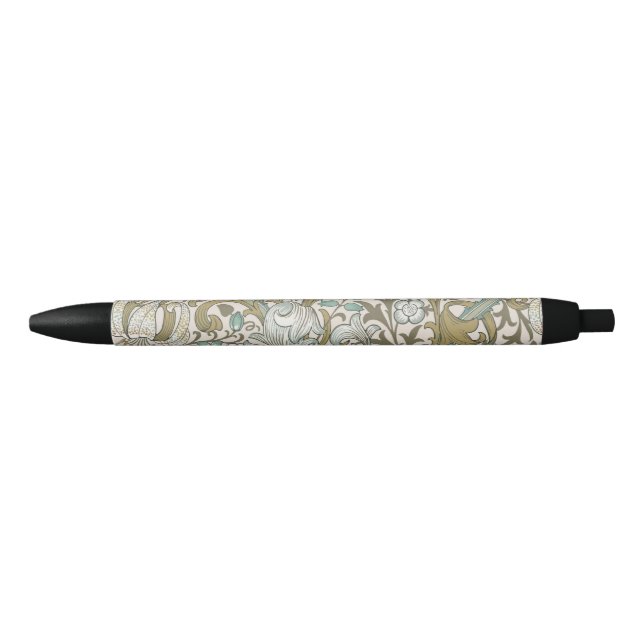 Stylo Noir William Morris Lys Bleu Or Classique (Devant)