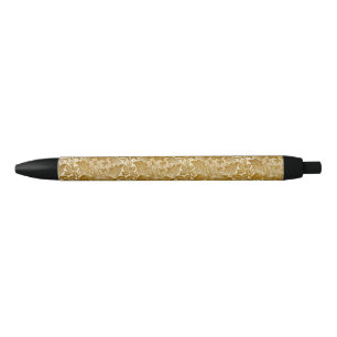 Stylo Noir William Morris Rose & chardon Floral Golden