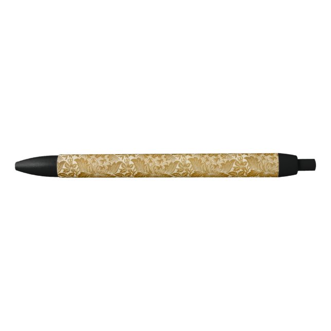Stylo Noir William Morris Rose & chardon Floral Golden (Devant)